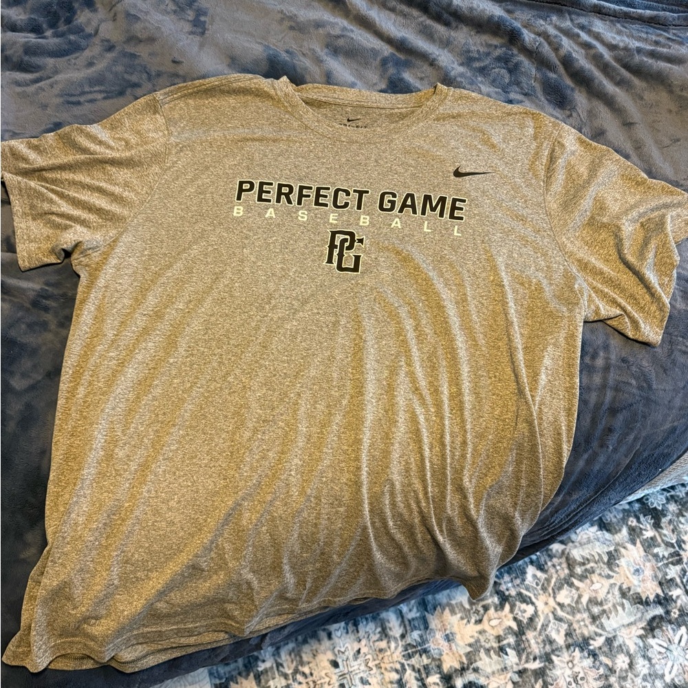 Nike Gray Perfect Game Baseball T-Shirt Dri-Fit new with no tags